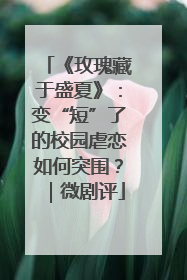 《玫瑰藏于盛夏》：变“短”了的校园虐恋如何突围？｜微剧评