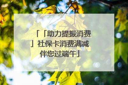 「助力提振消费」社保卡消费满减伴您过端午
