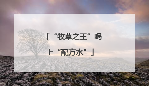 “牧草之王”喝上“配方水”