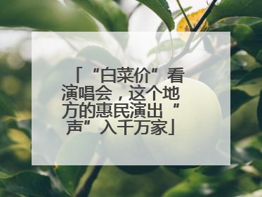 “白菜价”看演唱会，这个地方的惠民演出“声”入千万家