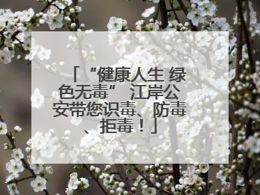 “健康人生 绿色无毒” 江岸公安带您识毒、防毒、拒毒！