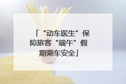“动车医生”保障旅客“端午”假期乘车安全