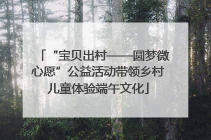 “宝贝出村——圆梦微心愿”公益活动带领乡村儿童体验端午文化