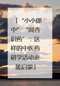 “小小郎中”“闻香识药”：这样的中医药研学活动更能启蒙
