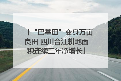 “巴掌田”变身万亩良田 四川合江耕地面积连续三年净增长