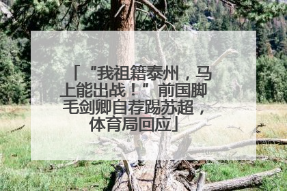 “我祖籍泰州，马上能出战！”前国脚毛剑卿自荐踢苏超，体育局回应