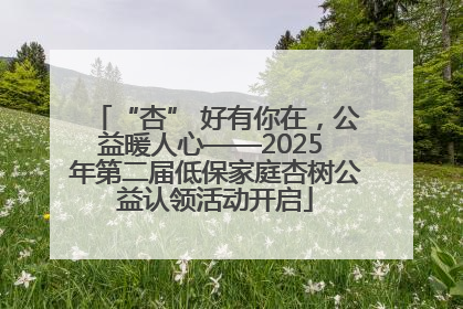 “杏” 好有你在，公益暖人心——2025 年第二届低保家庭杏树公益认领活动开启