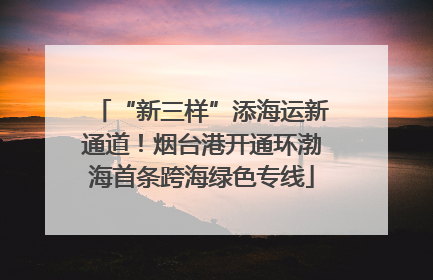“新三样”添海运新通道！烟台港开通环渤海首条跨海绿色专线