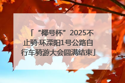 “椰号杯”2025不止骑·环溧阳1号公路自行车骑游大会圆满结束