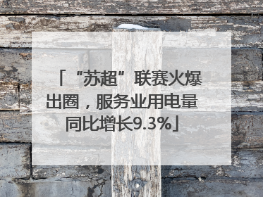 “苏超”联赛火爆出圈，服务业用电量同比增长9.3%
