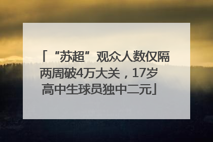 “苏超”观众人数仅隔两周破4万大关，17岁高中生球员独中二元
