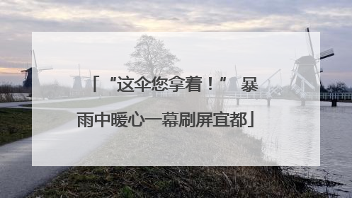 “这伞您拿着！” 暴雨中暖心一幕刷屏宜都