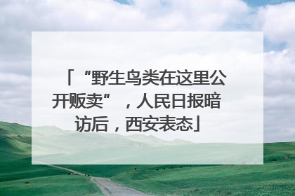 “野生鸟类在这里公开贩卖”，人民日报暗访后，西安表态