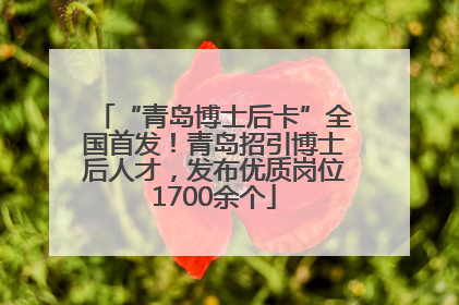 “青岛博士后卡”全国首发！青岛招引博士后人才，发布优质岗位1700余个