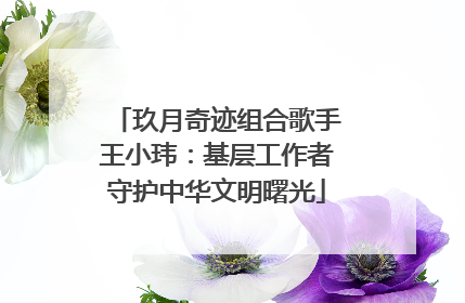 玖月奇迹组合歌手王小玮：基层工作者守护中华文明曙光