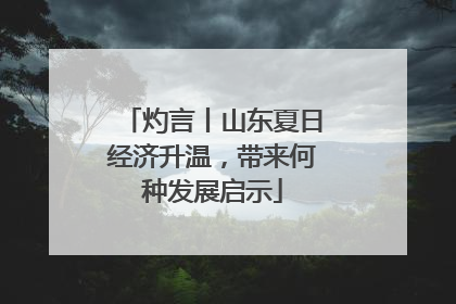 灼言丨山东夏日经济升温，带来何种发展启示
