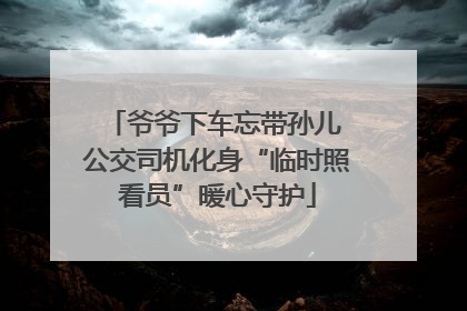 爷爷下车忘带孙儿 公交司机化身“临时照看员”暖心守护