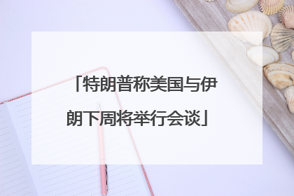 特朗普称美国与伊朗下周将举行会谈