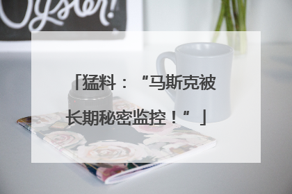 猛料：“马斯克被长期秘密监控！”