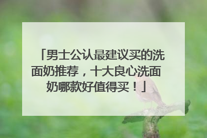 男士公认最建议买的洗面奶推荐，十大良心洗面奶哪款好值得买！
