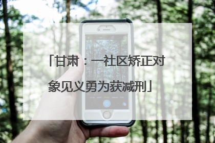 甘肃：一社区矫正对象见义勇为获减刑