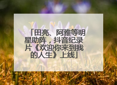 田亮、阿雅等明星助阵，抖音纪录片《欢迎你来到我的人生》上线