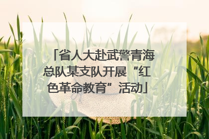 省人大赴武警青海总队某支队开展“红色革命教育”活动