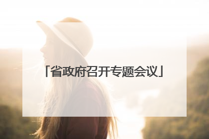 省政府召开专题会议