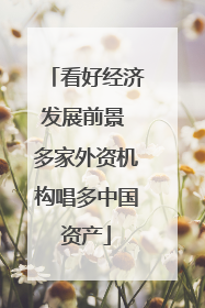 看好经济发展前景 多家外资机构唱多中国资产