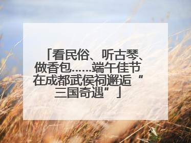 看民俗、听古琴、做香包……端午佳节在成都武侯祠邂逅“三国奇遇”