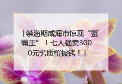 禁渔期威海市惊现“蟹霸王”！七人强卖3000元劣质蟹被铐！