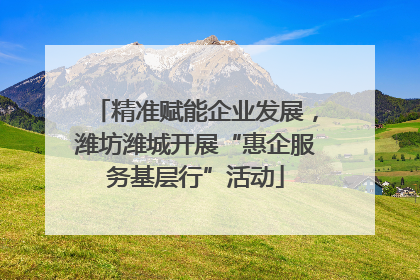精准赋能企业发展，潍坊潍城开展“惠企服务基层行”活动