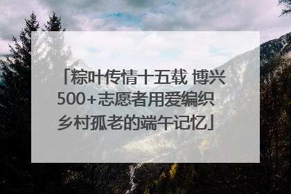 粽叶传情十五载 博兴500+志愿者用爱编织乡村孤老的端午记忆