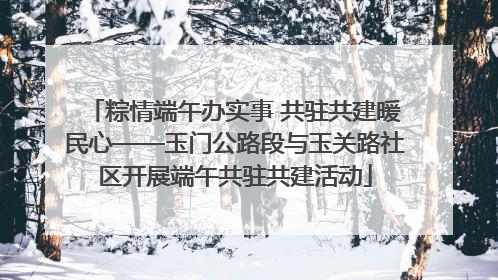 粽情端午办实事 共驻共建暖民心——玉门公路段与玉关路社区开展端午共驻共建活动