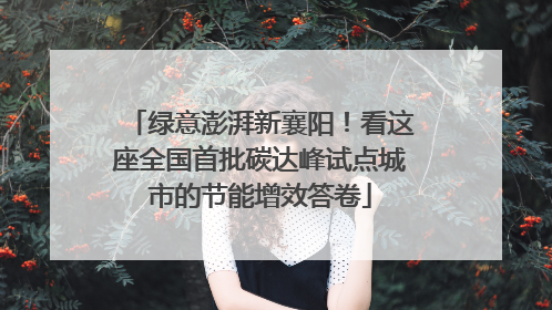 绿意澎湃新襄阳！看这座全国首批碳达峰试点城市的节能增效答卷