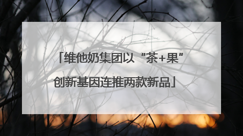 维他奶集团以“茶+果”创新基因连推两款新品