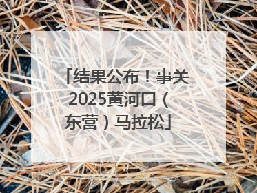 结果公布！事关2025黄河口（东营）马拉松