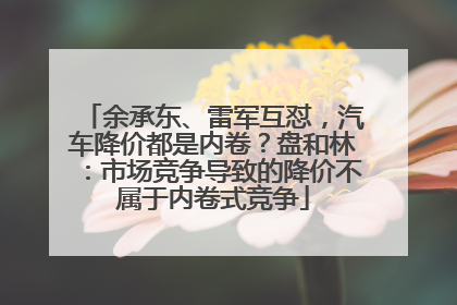 余承东、雷军互怼，汽车降价都是内卷？盘和林：市场竞争导致的降价不属于内卷式竞争