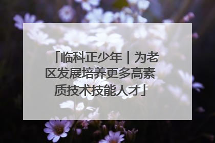 临科正少年｜为老区发展培养更多高素质技术技能人才