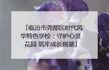 临汾市尧都区时代风华特色学校：守护心灵花园 筑牢成长根基