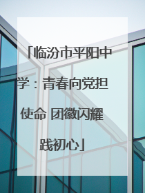 临汾市平阳中学：青春向党担使命 团徽闪耀践初心