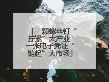 一颗螺丝钉“拧紧”大产业 一张电子凭证“链起”大市场
