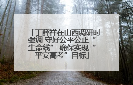 丁薛祥在山西调研时强调 守好公平公正“生命线” 确保实现“平安高考”目标