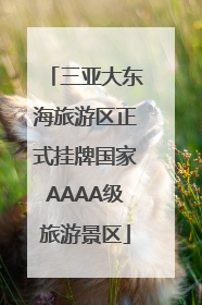 三亚大东海旅游区正式挂牌国家AAAA级旅游景区