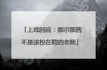 上戏回应：那尔那茜不是该校在聘的老师