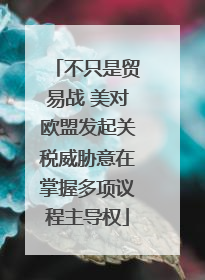 不只是贸易战 美对欧盟发起关税威胁意在掌握多项议程主导权