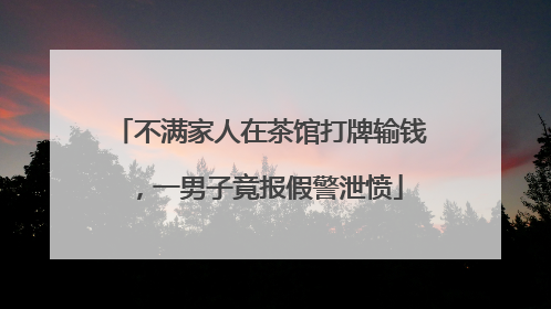 不满家人在茶馆打牌输钱，一男子竟报假警泄愤