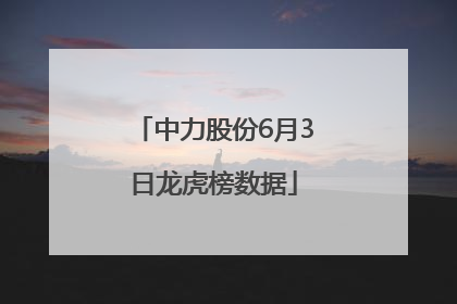 中力股份6月3日龙虎榜数据