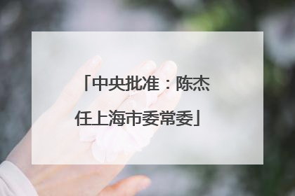 中央批准：陈杰任上海市委常委