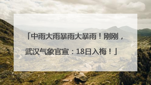 中雨大雨暴雨大暴雨！刚刚，武汉气象官宣：18日入梅！